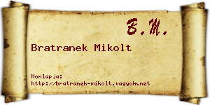 Bratranek Mikolt névjegykártya